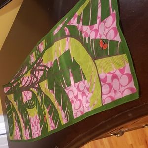 Coach 100% Silk Vintage Scarf